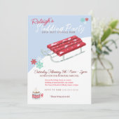 Invitation Sledding Hot Cocoa Kids hiver Anniversaire Invitat (Debout devant)