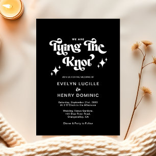 Invitation Sleek Back Retro We are Tying Mariage