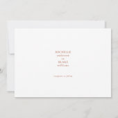 Invitation Sleek & Simple Monogram Terracotta Aucun parent (Dos)