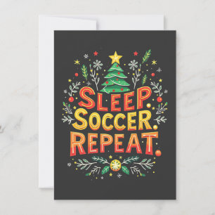 Invitation Sleep Soccer Répéter l'arbre de Noël Soccer Lover