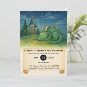 Invitation Sleeping Dragon Under Starry Sky Birthday (Debout devant)