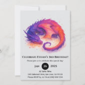 Invitation Sleeping Flame Dragon Birthday (Devant)
