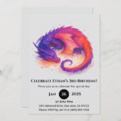 Invitation Sleeping Flame Dragon Birthday (Devant / Derrière)