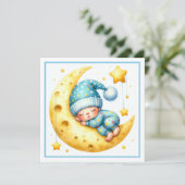 Invitation Sleeping with the Moon Boy's Baby Shower (Debout devant)