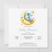 Invitation Sleeping with the Moon Boy's Baby Shower (Dos)