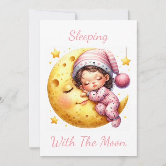 Invitation Sleeping with the Moon Girl's Baby Shower (Devant)