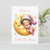 Invitation Sleeping with the Moon Girl's Baby Shower (Debout devant)
