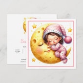 Invitation Sleeping with the Moon Girl's Baby Shower (Devant / Derrière)