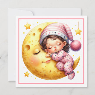 Invitation Sleeping with the Moon Girl's Baby Shower