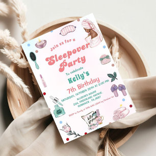 Invitation Sleepover Anniversaire Pamper Party Anniversaire