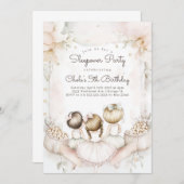 Invitation Sleepover Anniversaire Soirée cinéma Fille anniver (Devant / Derrière)