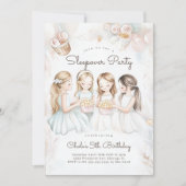 Invitation Sleepover Anniversaire Soirée cinéma Fille anniver (Devant)