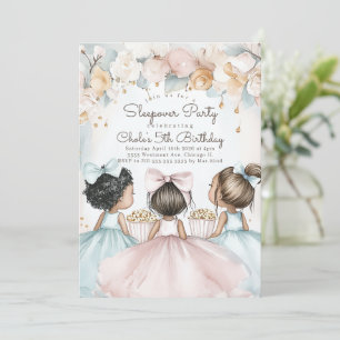 Invitation Sleepover Anniversaire Soirée cinéma Fille anniver