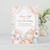 Invitation Sleepover Anniversaire Soirée cinéma Fille anniver (Debout devant)