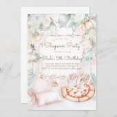 Invitation Sleepover Anniversaire Soirée cinéma Fille anniver (Devant / Derrière)