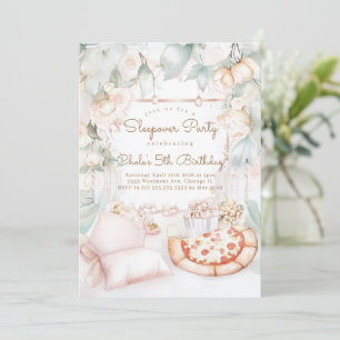 Invitation Sleepover Anniversaire Soirée cinéma Fille anniver