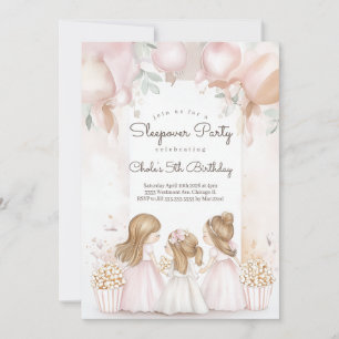 Invitation Sleepover Anniversaire Soirée cinéma Fille anniver