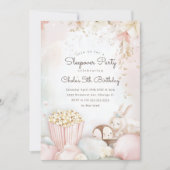 Invitation Sleepover Anniversaire Soirée cinéma Fille anniver (Devant)