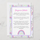 Invitation Sleepover d'anniversaire de la fille Rainbow 90 Pa (Dos)