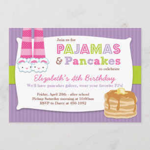 Invitation Sleepover de fête d'anniversaire de pyjamas et de