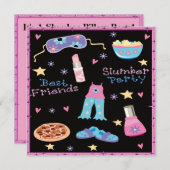 Invitation Sleepover de soirée pyjamas de meilleurs amis (Devant / Derrière)