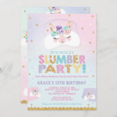 Invitation Sleepover d'invitation d'anniversaire de soirée (Devant / Derrière)