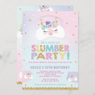 Invitation Sleepover d'invitation d'anniversaire de soirée