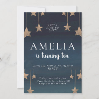 Invitation Sleepover & Fête de bois d'oeuvre Anniversaire Inv