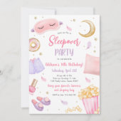 Invitation Sleepover Fête Fille Spa Rose Anniversaire (Devant)
