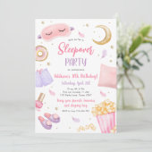 Invitation Sleepover Fête Fille Spa Rose Anniversaire (Debout devant)