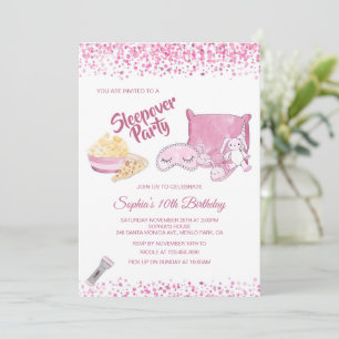 Invitation Sleepover Fête Fille Spa Rose Anniversaire