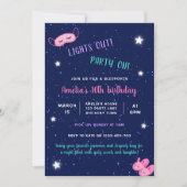 Invitation Sleepover Fille de bois rose fête d'anniversaire (Devant)