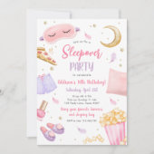 Invitation Sleepover Fille Spa rose Anniversaire Inv (Devant)