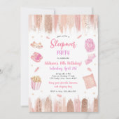 Invitation Sleepover Party Spa Makeup Pink Girl Birthday (Devant)