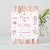 Invitation Sleepover Party Spa Makeup Pink Girl Birthday (Debout devant)