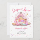 Invitation Sleepover Squad Fête de bois Fille Tente Anniversa (Devant)