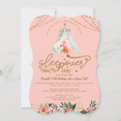 Invitation Sleepover Under the Stars Tepee Pink Gold Annivers (Devant)
