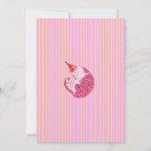 Invitation Sleepy Cat 1st Birthday Yellow Stripe (Dos)