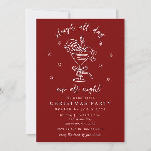 Invitation Sleigh and Sip Christmas Party (Devant)
