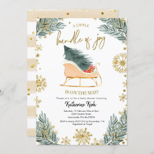 Invitation Sleigh Baby shower Petit ensemble de joie