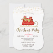 Invitation Sleigh de Noël, Lights Gold Christmas Company (Devant)