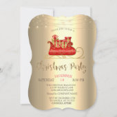 Invitation Sleigh de Noël, String Lights Gold Company (Devant)