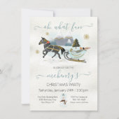 Invitation Sleigh ride cheval fête de Noël (Devant)