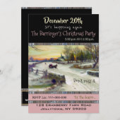Invitation Sleigh Ride in Snow Holiday Party (Devant / Derrière)