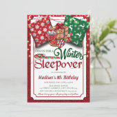 Invitation Slepover d'hiver Fête d'anniversaire Parties scint (Debout devant)