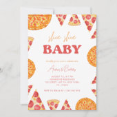 Invitation Slice Baby Genre Neutre Pizza 1er Anniversaire (Devant)