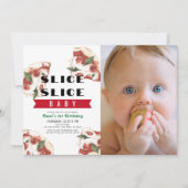 Invitation Slice Baby Pizza Photo 1er anniversaire (Devant)