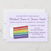 Invitation Slice de gâteau de Mariage de couche arc-en-ciel L (Devant)