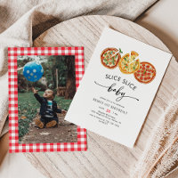 Slice de photo moderne Pizza de bébé Premier anniv