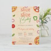 Invitation Slice moderne Pizza Baby Pizza Premier anniversair (Debout devant)